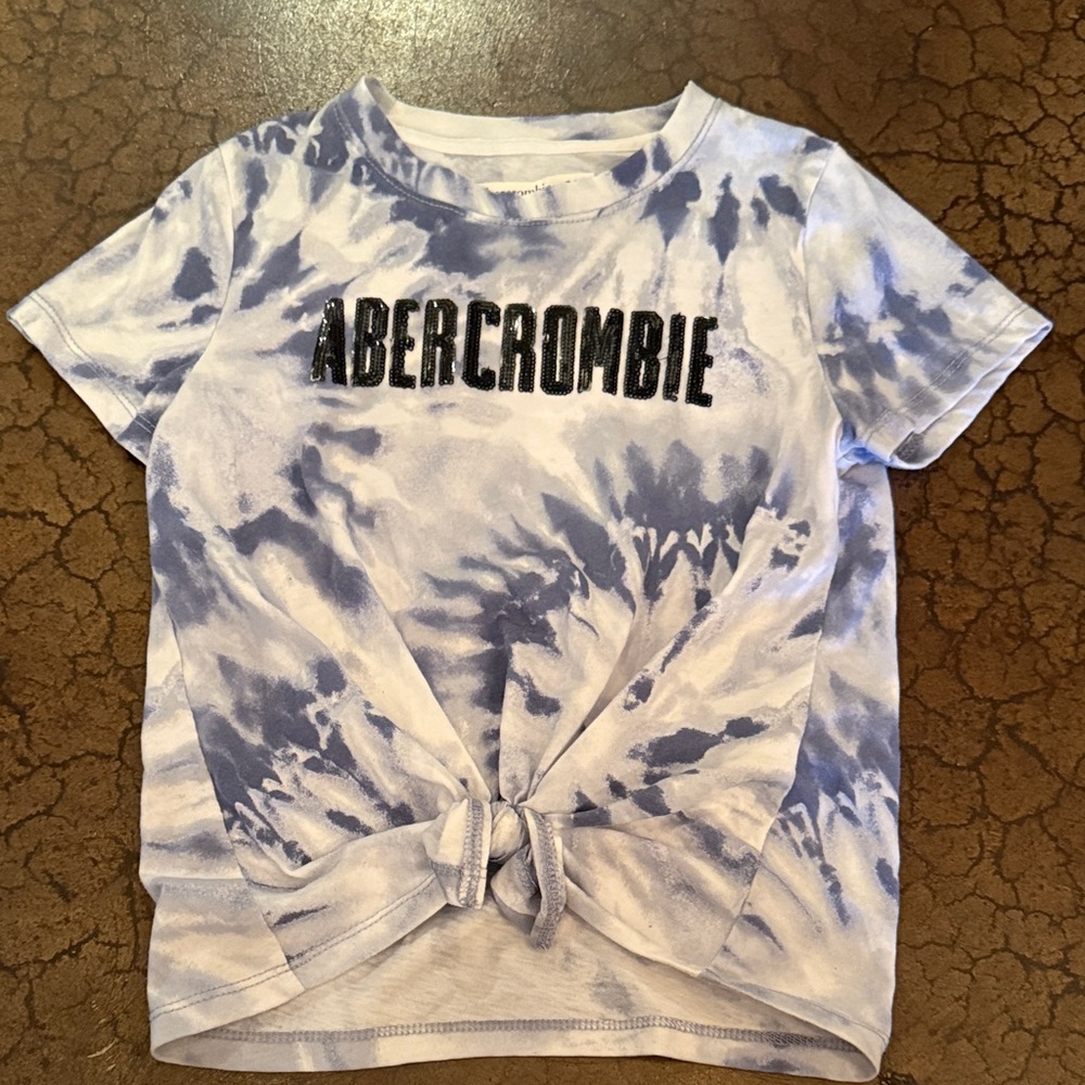 Abercrombie & Fitch Kids Blue and White Tie-Dye Tee